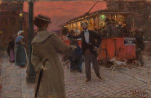 ローマの路面電車、1905 作： Benes Knupfer