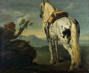 風景の中のセルフランセの馬 作： Benigne Gagnereaux