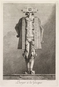 ギリシャの仮面舞踏会：ベルジェアラグレックプレート5、1771年。 作： Benigno Bossi