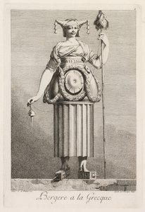 Masquerade à la Grecque: Shepherdess à la Grecque プレート 4、1771 年。 作： Benigno Bossi