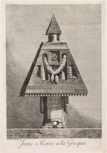 ギリシャ仮面舞踏会：1771年の若いギリシャの修道士プレート9。 作： Benigno Bossi