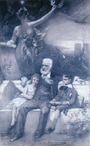 ヴィクトル・ユーゴー（1802-85）とその孫たち 作： Benjamin  Constant