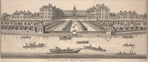 チェルシーの王立病院の裏側、1756年に出版（銅版画）
