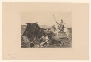 テントとライダーのいる風景 1877年からのさまざまな版画家によるエッチング（シリーズタイトル） L