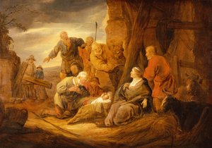 羊飼いの崇拝（オイル） 作： Benjamin Gerritsz. Cuyp