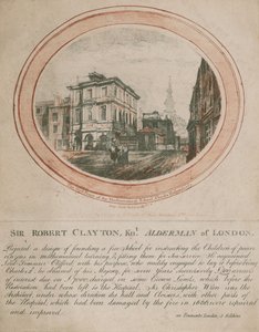 数学学校の西側正面、クリスツ病院、1775 作： Benjamin Green