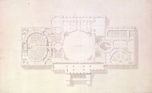 キャピトルの主要な物語の計画、米国、1806 作： Benjamin Henry Latrobe