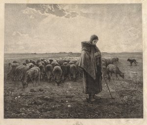 羊小屋 作： Benjamin Louis Auguste Damman