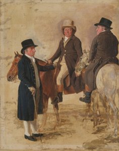 ニューマーケットの芝の3つの価値、1804年頃：ジョンヒルトン、キャンバスの裁判官） 作： Benjamin Marshall