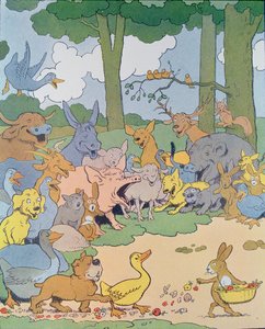 アルバム「盗賊団長ゲデオン」イラスト（カラー彫刻） 作： Benjamin Rabier
