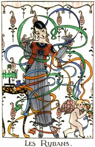 リボン、フラッパー・スタイルのドレス、1919年頃 作： Benjamin Rabier