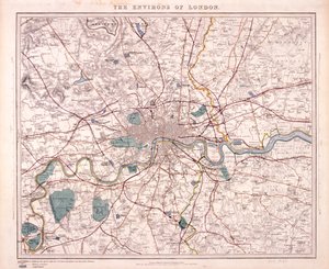 ロンドンの地図、c1860 作： Benjamin Rees Davies