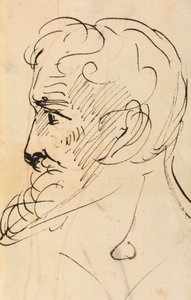 男性のプロフィールの肖像研究 作： Benjamin Robert Haydon