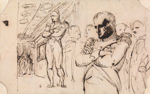 Estudos de Napoleão, braços cruzados, com outras figuras 作： Benjamin Robert Haydon