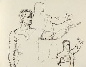 腕を伸ばした男性の研究 作： Benjamin Robert Haydon
