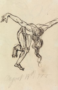 Estudo de um nu, inclinado para a frente, com os braços estendidos 作： Benjamin Robert Haydon