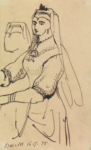 頭飾りをかぶった女性の習作 作： Benjamin Robert Haydon