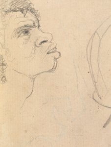 イヤリングを身に着けている横顔の民族女性の顔の研究 作： Benjamin Robert Haydon