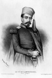 フランス軍総司令官ルイ・ジュコー・ド・ラモリシエール（1806-1865）の肖像（デッサン 作： Benjamin Roubaud