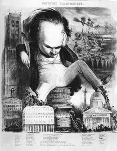 ヴィクトル・ユーゴー（1802～1885）、フランスの作家、ベンジャミンの風刺画。 作： Benjamin Roubaud