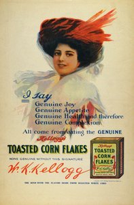 ケロッグ コーンフレークのポスター、1910 年 作： Benjamin Tichtman