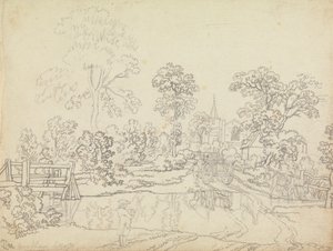 サフォーク州レンサムのフォード 作： Benjamin West