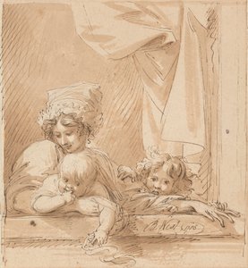 母と二人の子供 作： Benjamin West