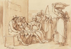 Personagens nas ruas de Londres 作： Benjamin West