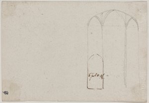 ゴシック様式の教会の断面 [裏面] 作： Benjamin West