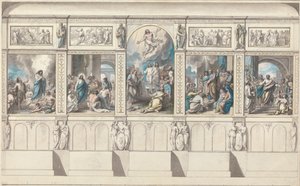 啓示宗教礼拝堂の壁のデザイン 作： Benjamin West