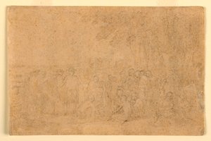 素描、「ペンの条約」のスケッチ、1772年 作： ベンジャミンウェスト