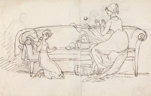 ウェスト夫人とキャッチボールをする娘 作： Benjamin West