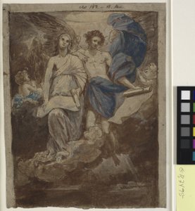 羊飼いに現れる天使の絵のための習作、1774年 作： Benjamin West