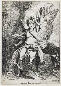 復活の天使」（「ポリュートグラフィの標本」より 作： Benjamin West