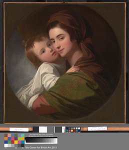 芸術家の妻エリザベスと息子のラファエル 作： Benjamin West