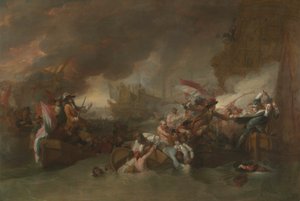 ラ・ホーグの戦い 作： Benjamin West