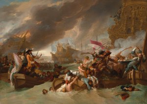 ラ・ホーグの戦い、1778年。 作： Benjamin West