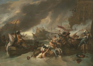 ラ・ホーグの戦い、1778年頃 作： Benjamin West