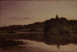 ベッドフォードシャー州Streatleyの夕刻 作： Benjamin Williams Leader