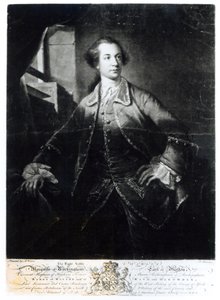 リチャードヒューストン（1721-75）によって彫刻されたチャールズワトソン-ウェントワース、ロッキングハムの第2侯爵（1730-82）の肖像