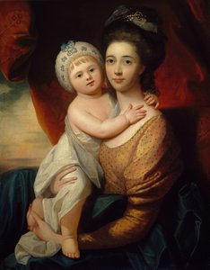 ソンデス夫人と幼い息子、1793-94年 作： Benjamin school of West