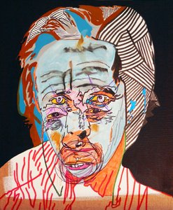 50 Major Writers In History : Alexandre Soljenytsine, 2015 (キャンバスに油彩、アクリル) 作： ブノワ・エルワン・ブシュロ