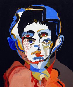 50 Major Writers In History : フランツ・カフカ 2015年（キャンバスに油彩、アクリル）