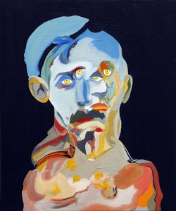 50 Major Writers In History : Marcel Proust, 2015（キャンバスに油彩、アクリル画）