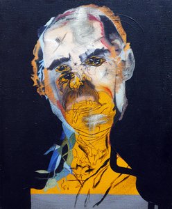 50 Major Writers In History : Philip Roth, 2015 (キャンバスに油彩、アクリル)