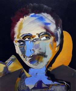 50 Major Writers In History : Tennessee Williams, 2015（キャンバスに油彩、アクリル画）