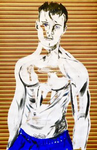 Masculin japonais 7, 2020（和紙にアクリル、スクリーンプリント）