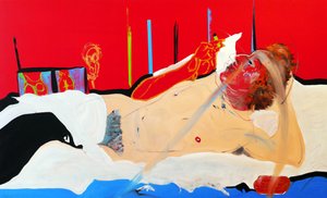 Olympia gainsbourienne, 2017（キャンバスに油彩、アクリル）