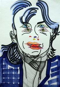 肖像画：フレッド・バルガス、2019年（アクリル、紙）