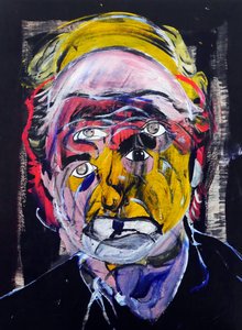 肖像画：フィリップ・ロス、2021年（油彩、アクリル、木製パネル） 作： ブノワ・エルワン・ブシュロ